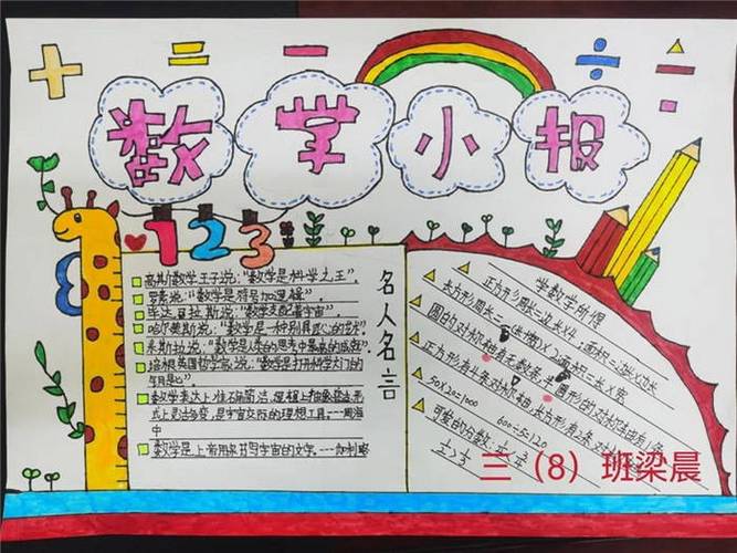 三年级数学小报漂亮精选5张作文吧手抄报