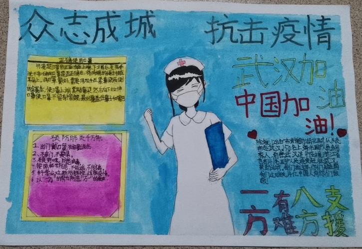 手抄报抗击疫情仁化县田家炳小学五年级 曾晓琪