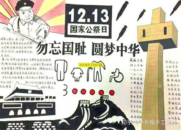 勿忘国耻各班制作了勿忘国耻圆梦中华国家公祭日手抄报同学们用手中的