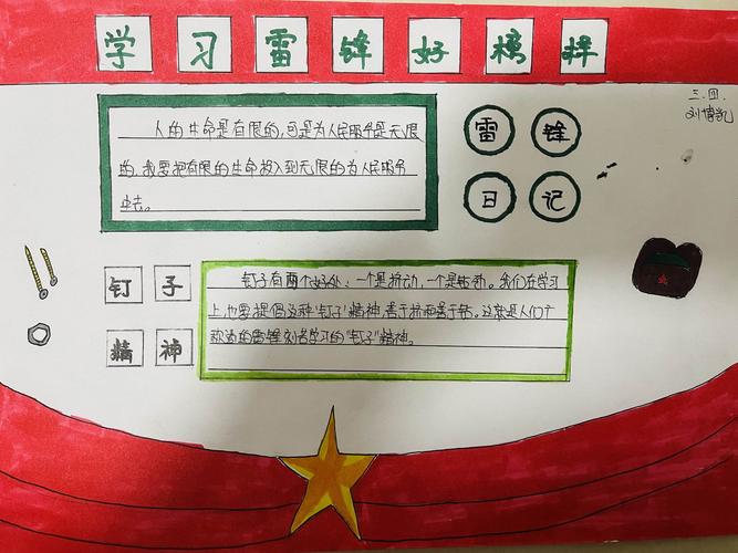 学习雷锋好榜样 三四班我心中的雷锋手抄报活动