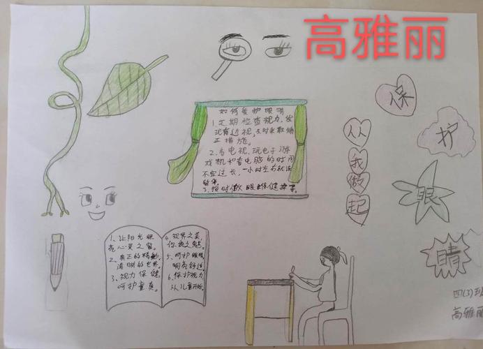 小学四三班疫情期间爱眼护眼手抄报 写美篇疫情宅家天天上网课