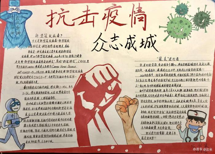 众志成城抗击疫情普洱市思茅区第四中学抗疫手抄报七年级专场