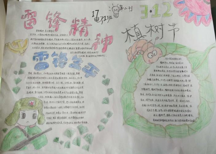 2019年上学期第二刊学雷锋.植树节手抄报评比情况