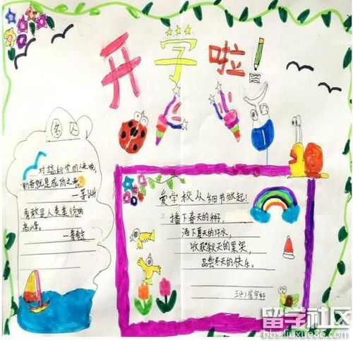 小学一年级开学手抄报