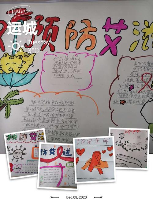 学生防疫抗艾手抄报展览