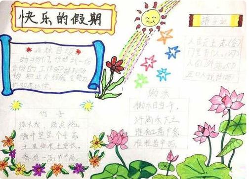 快乐暑假简单漂亮手抄报4手抄报儿童画爱宝宝幼教网