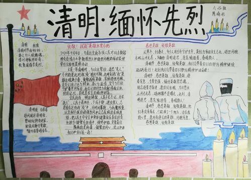 清明祭英烈童心寄哀思商丘市第六中学八年级优秀手抄报展