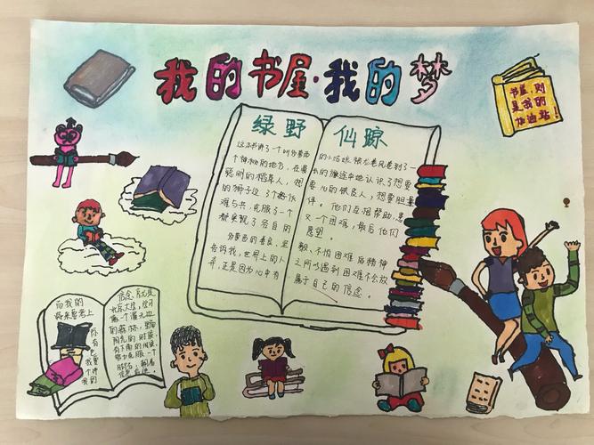 王店镇蚂桥幼儿园2019年我的书屋我的梦幼儿绘画创作亲子手抄报