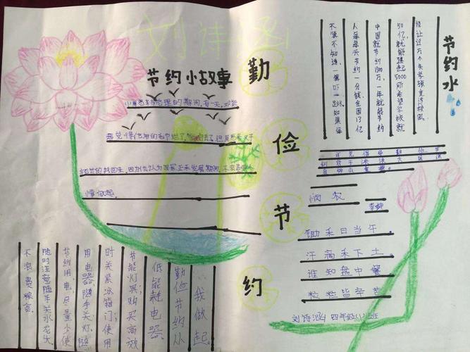 静以修身俭以养德.于洼小学手抄报活动