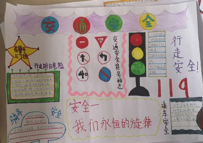 小学三年级防溺水防交通安全手抄报防交通安全手抄报