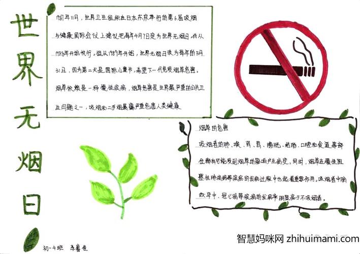 拒绝烟草世界无烟日主题手抄报12张