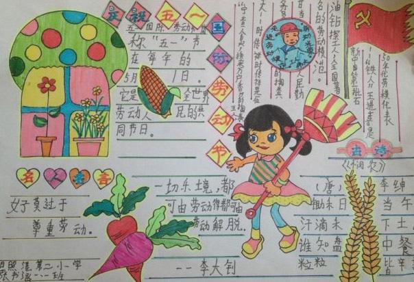 小学生简单手抄报图片简单的小学生劳动手抄报图片