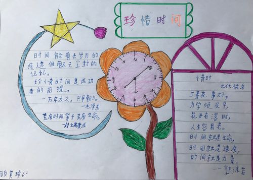 东乌旗蒙古族第一小学6年2班珍惜时间手抄报