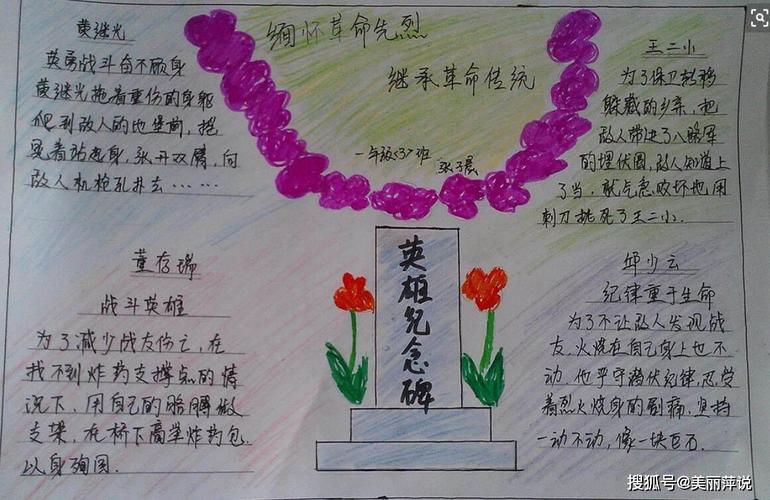 清明节缅怀革命先烈手抄报小学生一年级手抄报简单又漂亮