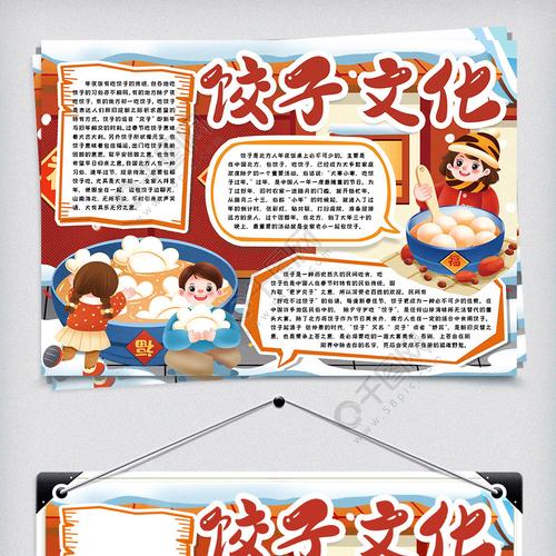 春节吃饺子习俗小报手抄报word模版