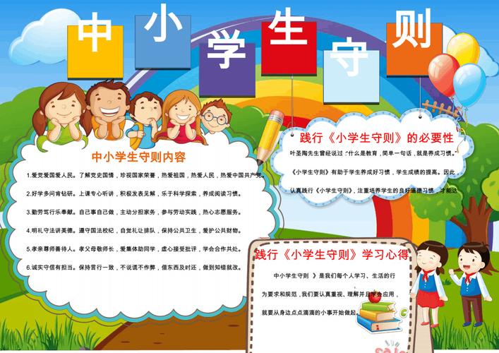 网站首页 海量文档 中学教育 中学课件可爱卡通中学生守则小报手抄报