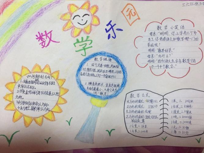 数学与快乐同行有趣的数学手抄报 实验小学三六班