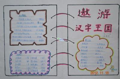 四开纸的汉字真有趣的手抄报 有趣的汉字手抄报