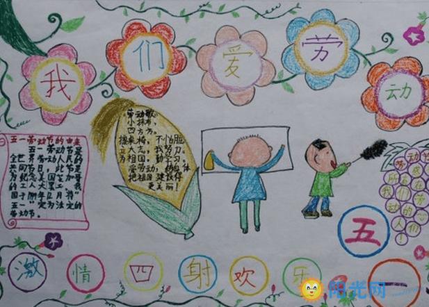 五一劳动节手抄报资料安全暑假 幸福全家小学暑假手抄报copyright