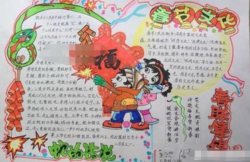 小学生春节文化传统手抄报 小学生春节手抄报