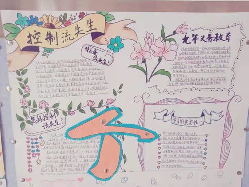 学生制作手抄报宣传控辍保学.