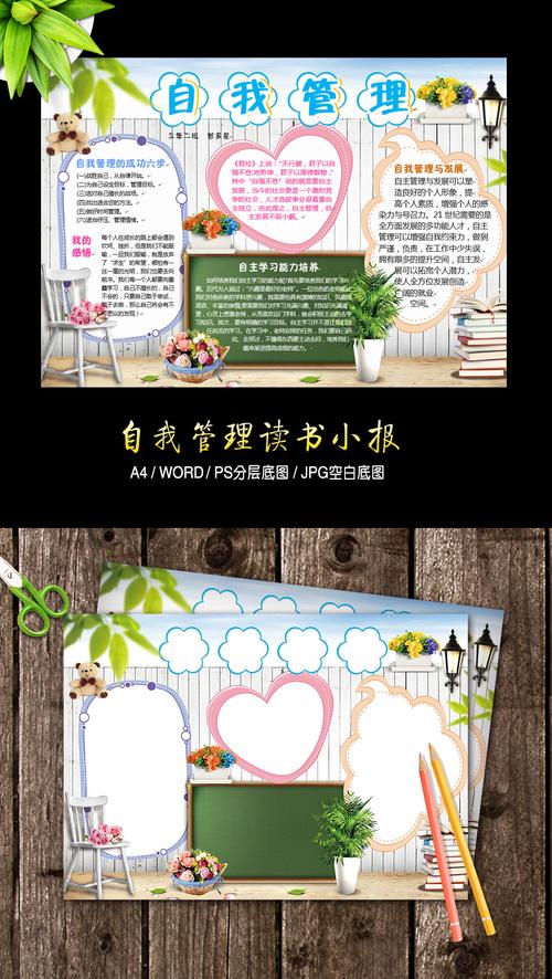 原创小学生自我管理小报自我约束word手抄报版权可商用