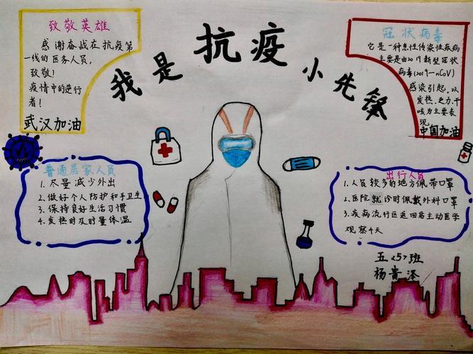 童心战疫开心复学富康小学学生抗疫主题手抄报展抗疫主题小学生手抄报