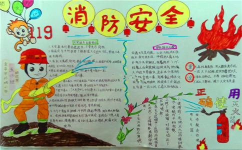 小手拉大手共筑防火网手抄报简单易画