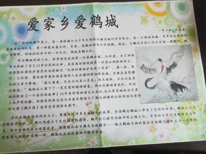 爱家乡 爱鹤城记齐市第三中学初一学年手抄报展活动