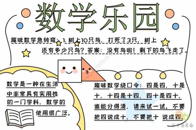 数学乐园手抄报图片数学手抄报简笔画