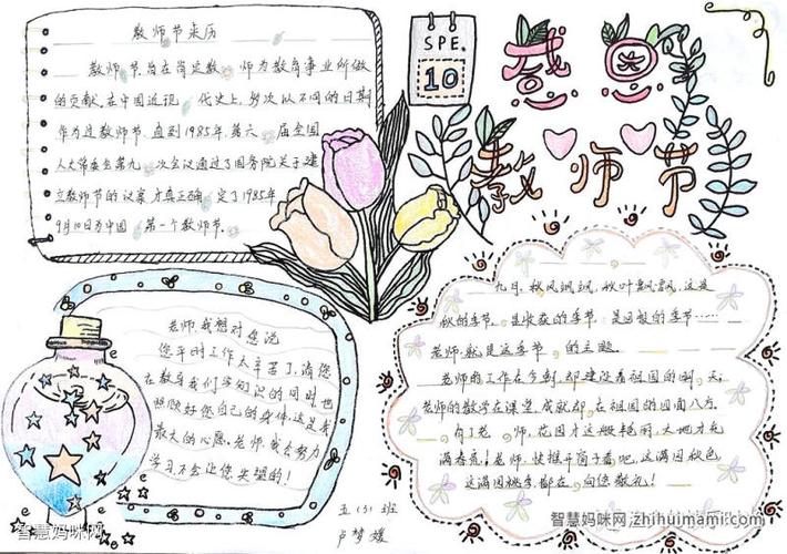 感恩教师节手抄报画画一等奖