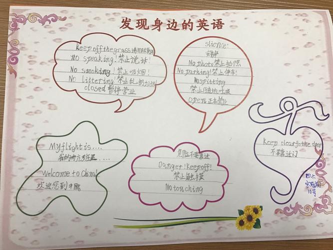 四年级英语手抄报模板七8班优秀英语手抄报东臧小学四年级英语手抄报