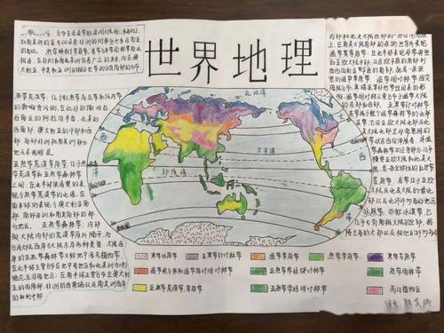 焦作外国语中学地理手抄报绘地理风貌展现地理知识形象美