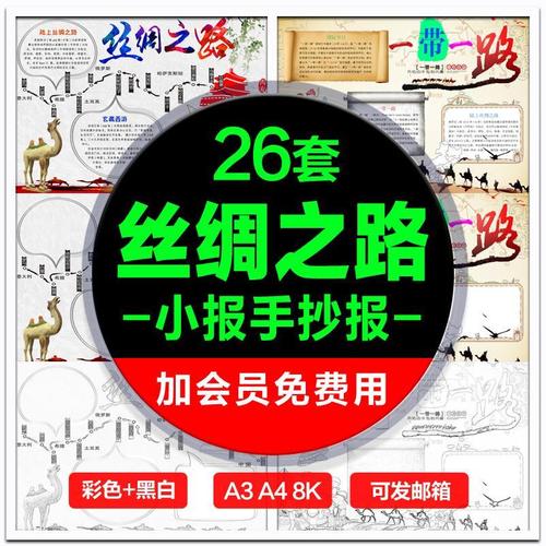 丝绸之路小报模板小学生word文档手抄报模版a3a48k