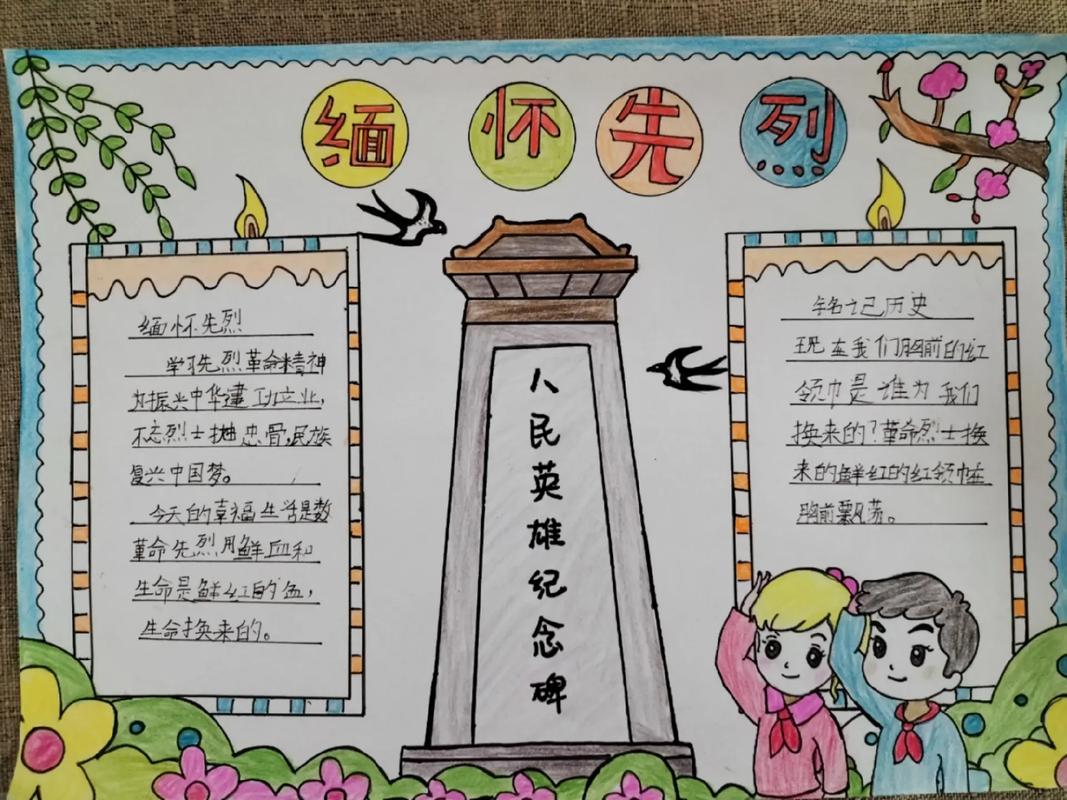 小学生手抄报 爱画画的孩子 缅怀革命先烈铭记历史勿忘国 - 抖音