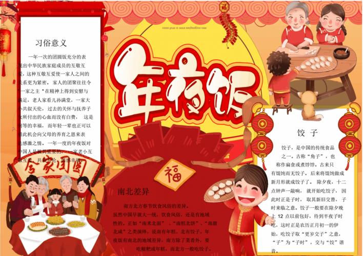 春节年夜饭小报手抄报pdf1页