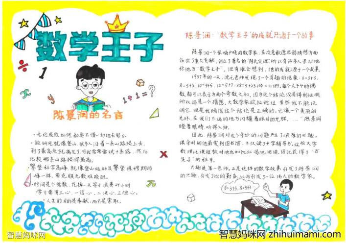 8张非常漂亮的数学手抄报-图1手抄报作品完成图