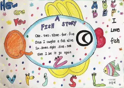 fish story一年级小学生英语手抄报