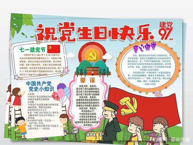 2020最新小学生简单七一党的生日手抄报设计方案