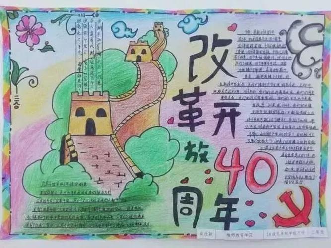 庆改革开放40周年迎新年手抄报 70周年手抄报