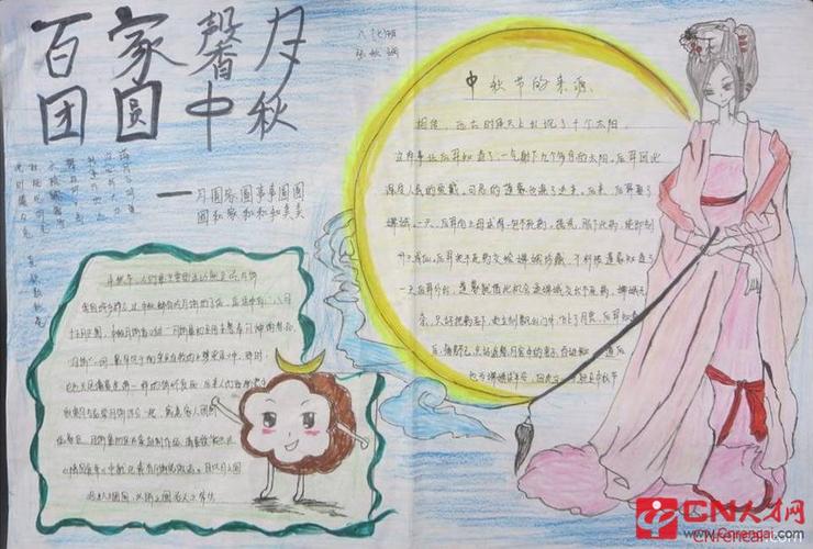 cn职场指南网 其他文章 应用文写作 手抄报 四年级中秋节手抄报图片