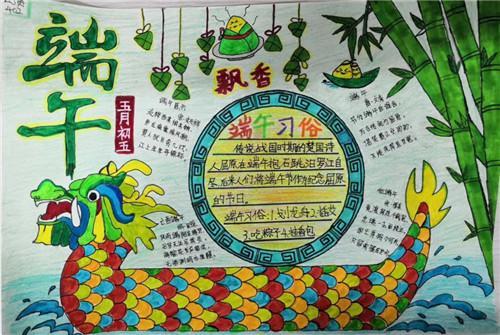 用八开素描纸画端午节手抄报端午节手抄报