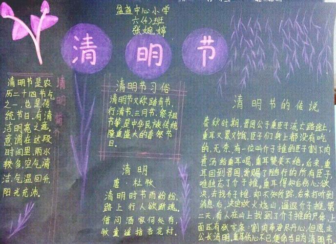 扫墓清明节民风民俗手抄报-101教育节日频道清明节的手抄报图片设计二