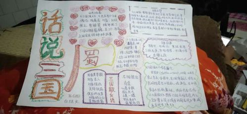 东风小学五年级四班同学三国演义手抄报