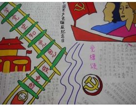 从小学习好党史高举队旗跟党走手抄报 永远跟党走手抄报