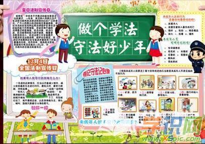 简洁好看的小学生宪法日手抄报