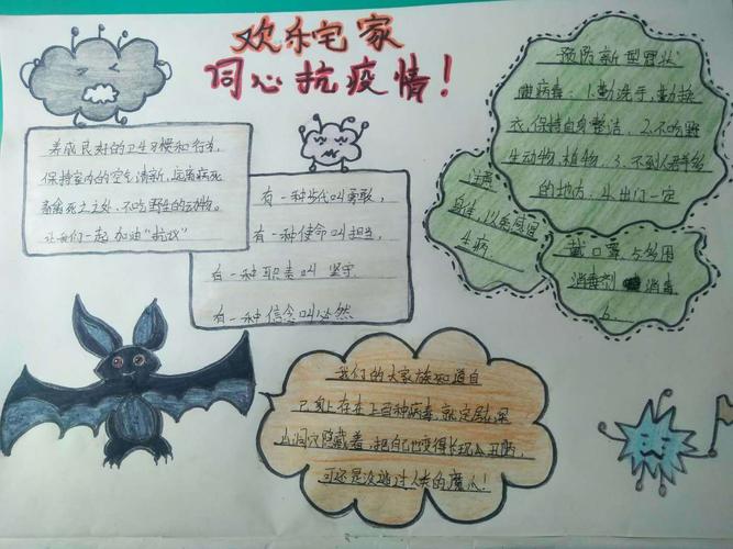 义兴小学开展欢乐宅在家 同心抗疫情手抄报活动