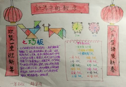 鸡年春节数学手抄报大全