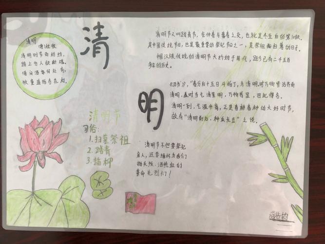 亲绘清明 缅怀先烈 正定县东房头小学清明手抄报板报展