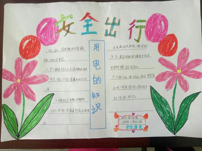 坨上小学安全教育周系列活动之安全手抄报